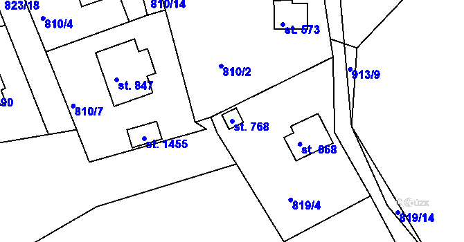 Parcela st. 768 v KÚ Šťáhlavy, Katastrální mapa