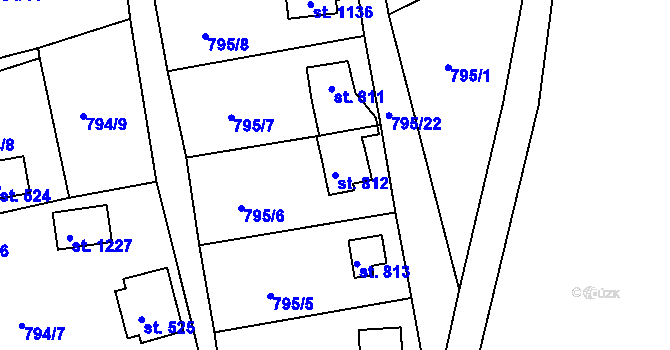 Parcela st. 812 v KÚ Šťáhlavy, Katastrální mapa