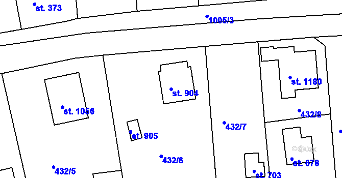 Parcela st. 904 v KÚ Šťáhlavy, Katastrální mapa
