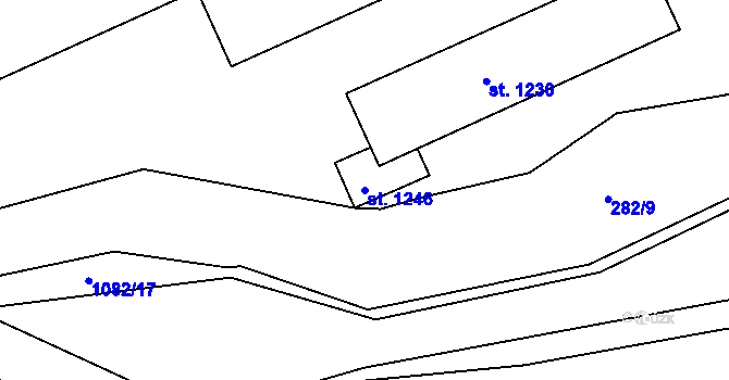 Parcela st. 1246 v KÚ Šťáhlavy, Katastrální mapa