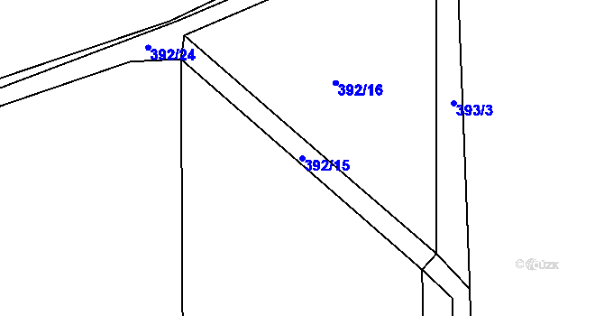 Parcela st. 392/15 v KÚ Šťáhlavy, Katastrální mapa