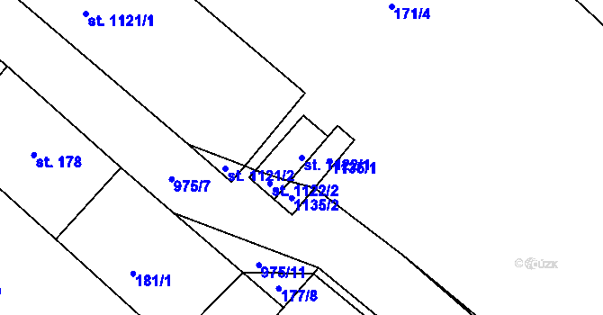 Parcela st. 1122/1 v KÚ Šťáhlavy, Katastrální mapa