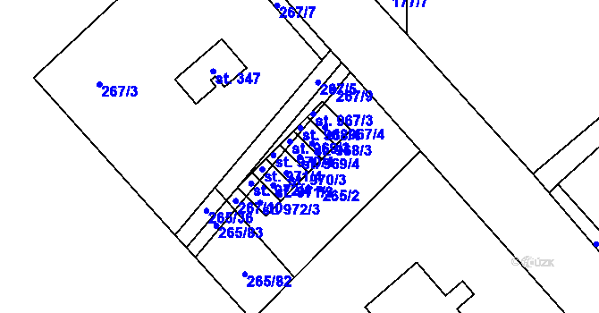 Parcela st. 969/4 v KÚ Šťáhlavy, Katastrální mapa