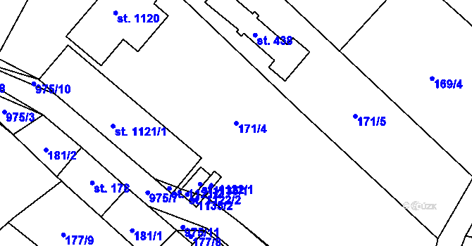 Parcela st. 171/4 v KÚ Šťáhlavy, Katastrální mapa