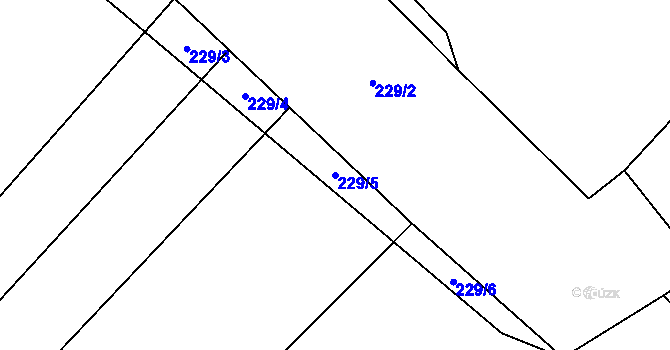 Parcela st. 229/5 v KÚ Šťáhlavy, Katastrální mapa