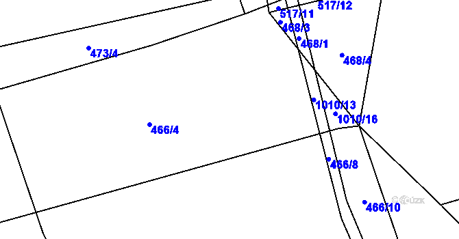 Parcela st. 466/3 v KÚ Šťáhlavy, Katastrální mapa