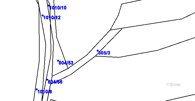 Parcela st. 505/3 v KÚ Šťáhlavy, Katastrální mapa