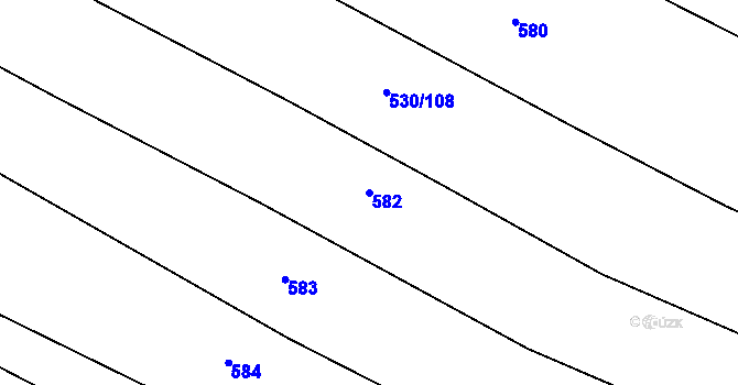 Parcela st. 582 v KÚ Šťáhlavy, Katastrální mapa