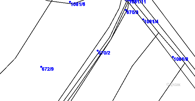 Parcela st. 670/2 v KÚ Šťáhlavy, Katastrální mapa