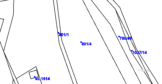 Parcela st. 801/4 v KÚ Šťáhlavy, Katastrální mapa
