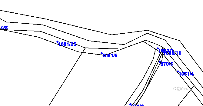 Parcela st. 1081/6 v KÚ Šťáhlavy, Katastrální mapa