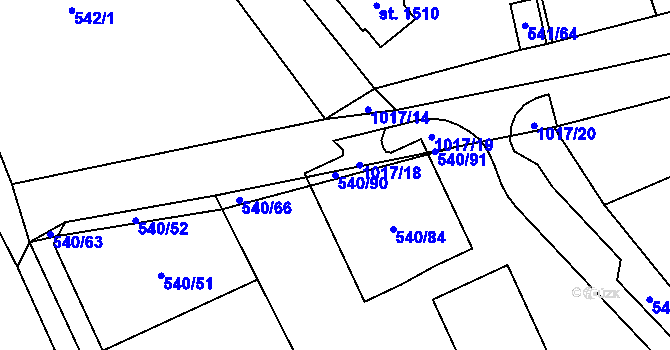 Parcela st. 540/90 v KÚ Šťáhlavy, Katastrální mapa