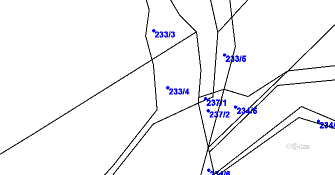 Parcela st. 233/4 v KÚ Šťáhlavy, Katastrální mapa