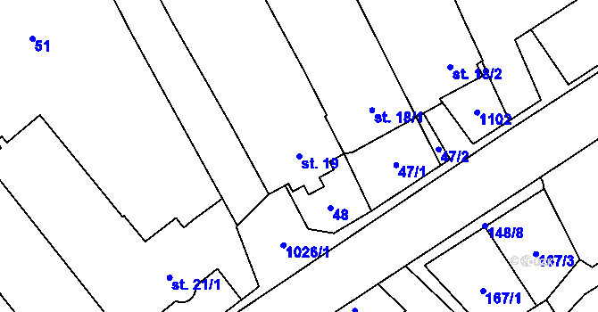 Parcela st. 19 v KÚ Štarnov, Katastrální mapa