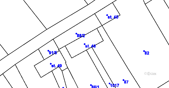Parcela st. 48 v KÚ Štarnov, Katastrální mapa