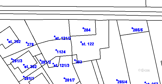 Parcela st. 122 v KÚ Štarnov, Katastrální mapa