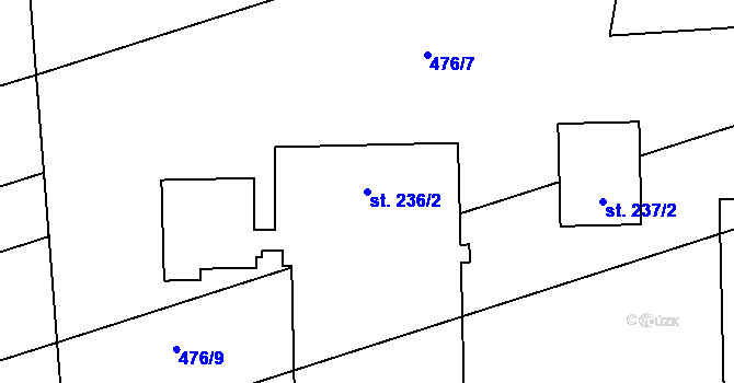 Parcela st. 236/2 v KÚ Štarnov, Katastrální mapa