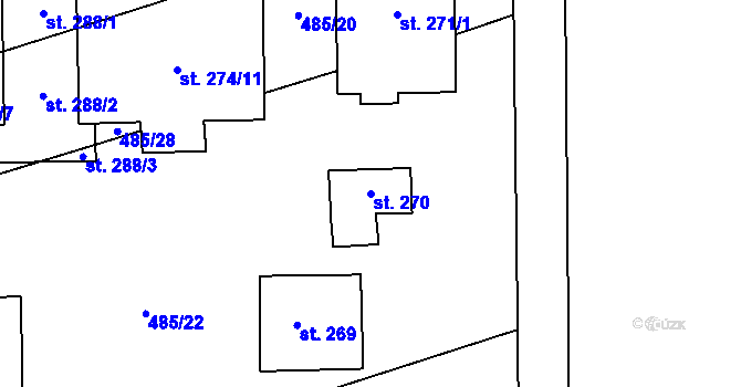 Parcela st. 270 v KÚ Štarnov, Katastrální mapa