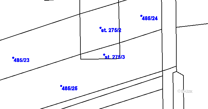 Parcela st. 275/3 v KÚ Štarnov, Katastrální mapa