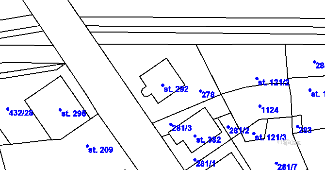 Parcela st. 292 v KÚ Štarnov, Katastrální mapa