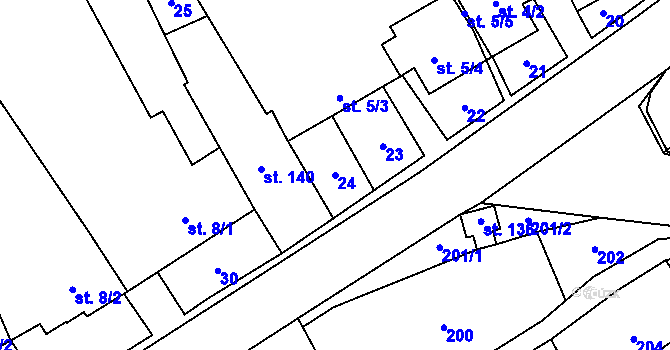Parcela st. 24 v KÚ Štarnov, Katastrální mapa