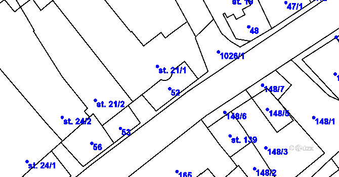 Parcela st. 52 v KÚ Štarnov, Katastrální mapa