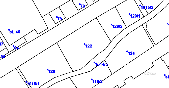 Parcela st. 122 v KÚ Štarnov, Katastrální mapa