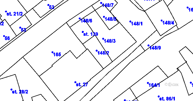 Parcela st. 148/2 v KÚ Štarnov, Katastrální mapa