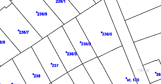 Parcela st. 236/2 v KÚ Štarnov, Katastrální mapa