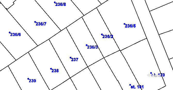 Parcela st. 236/3 v KÚ Štarnov, Katastrální mapa