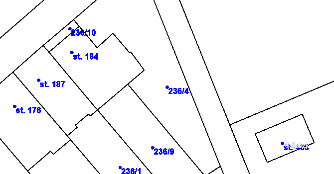 Parcela st. 236/4 v KÚ Štarnov, Katastrální mapa