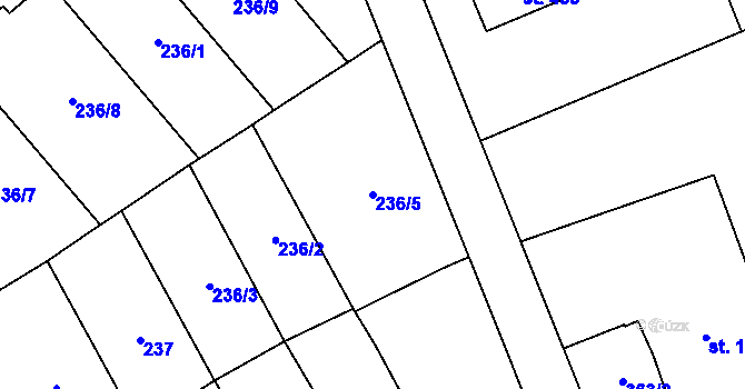 Parcela st. 236/5 v KÚ Štarnov, Katastrální mapa