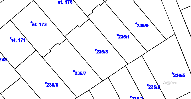 Parcela st. 236/8 v KÚ Štarnov, Katastrální mapa