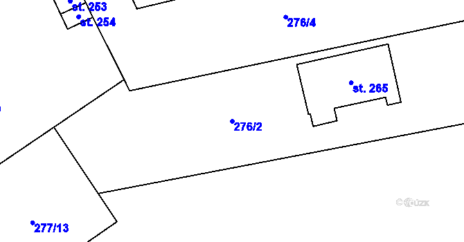 Parcela st. 276/2 v KÚ Štarnov, Katastrální mapa