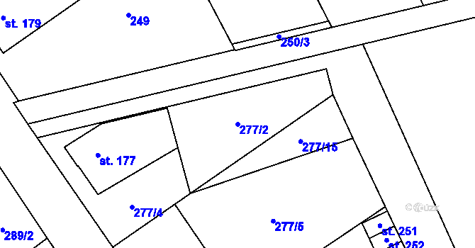 Parcela st. 277/2 v KÚ Štarnov, Katastrální mapa