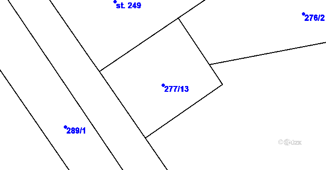 Parcela st. 277/13 v KÚ Štarnov, Katastrální mapa