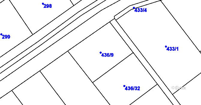Parcela st. 436/9 v KÚ Štarnov, Katastrální mapa