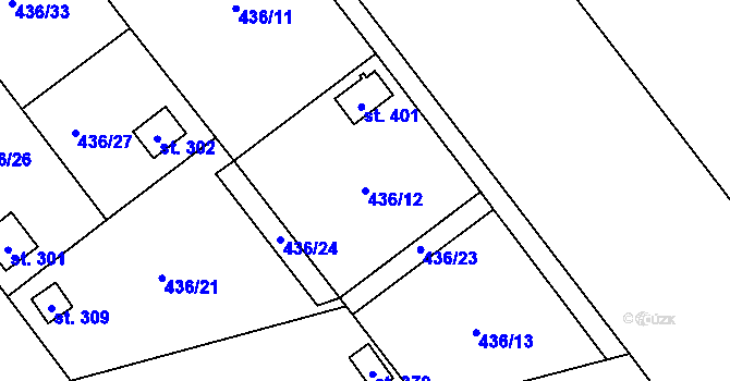 Parcela st. 436/12 v KÚ Štarnov, Katastrální mapa