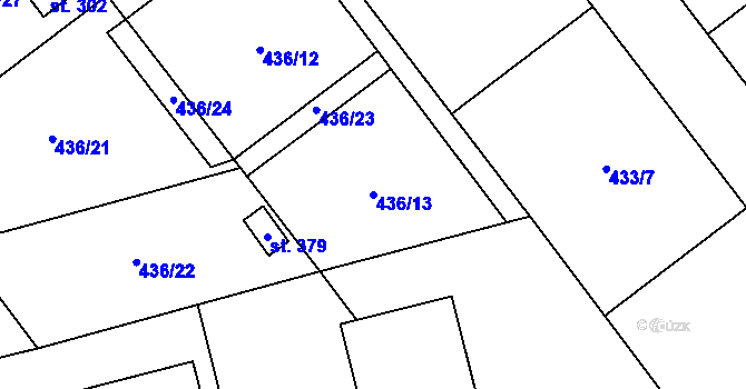 Parcela st. 436/13 v KÚ Štarnov, Katastrální mapa