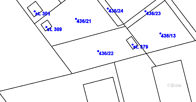 Parcela st. 436/22 v KÚ Štarnov, Katastrální mapa