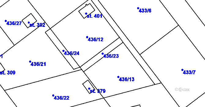Parcela st. 436/23 v KÚ Štarnov, Katastrální mapa