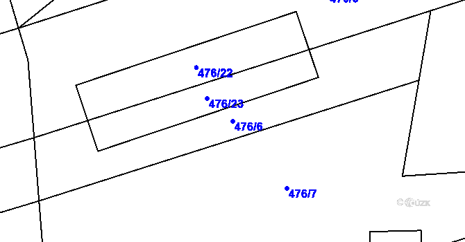 Parcela st. 476/6 v KÚ Štarnov, Katastrální mapa