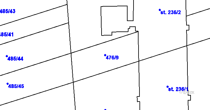Parcela st. 476/9 v KÚ Štarnov, Katastrální mapa