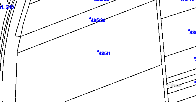 Parcela st. 485/1 v KÚ Štarnov, Katastrální mapa