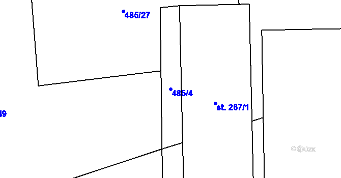 Parcela st. 485/4 v KÚ Štarnov, Katastrální mapa