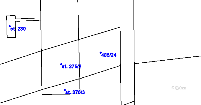 Parcela st. 485/24 v KÚ Štarnov, Katastrální mapa