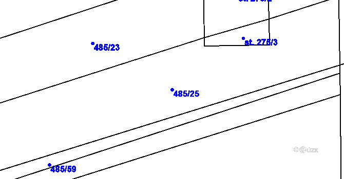 Parcela st. 485/25 v KÚ Štarnov, Katastrální mapa