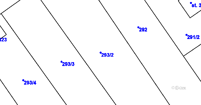 Parcela st. 293/2 v KÚ Štarnov, Katastrální mapa