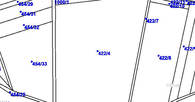 Parcela st. 422/4 v KÚ Štarnov, Katastrální mapa