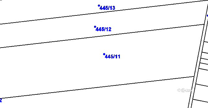 Parcela st. 445/11 v KÚ Štarnov, Katastrální mapa